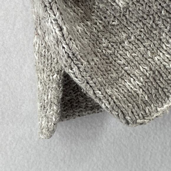 EILEEN FISHER Sweater M Organic Cotton Marled Chunky Turtleneck Pullover Gray - Picture 8 of 12